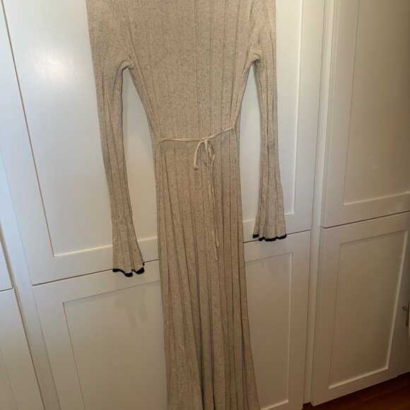 Dissh Flora Natural Contrast Knit Midi Dress - Picture 4 of 4